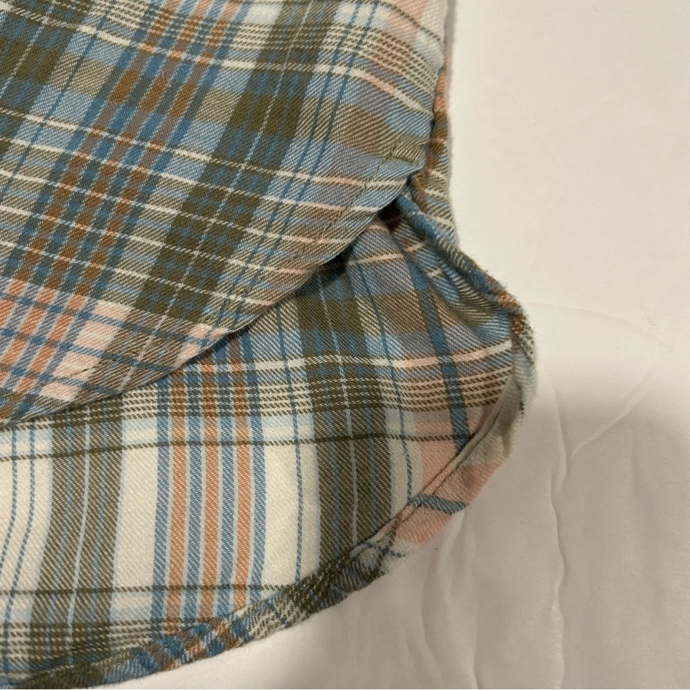 American Eagle Men’s pearl snap Plaid Flannel Long Sleeve Shirt Size Small - Picture 10 of 12